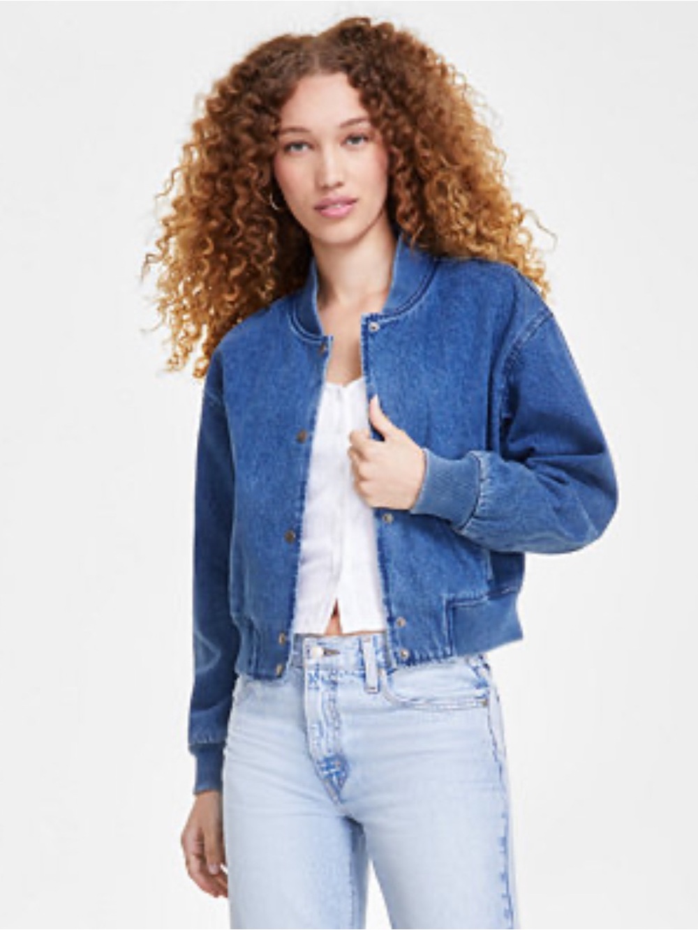 Levi’s Denim Bomber Jacket Ribbed Varsity Collar